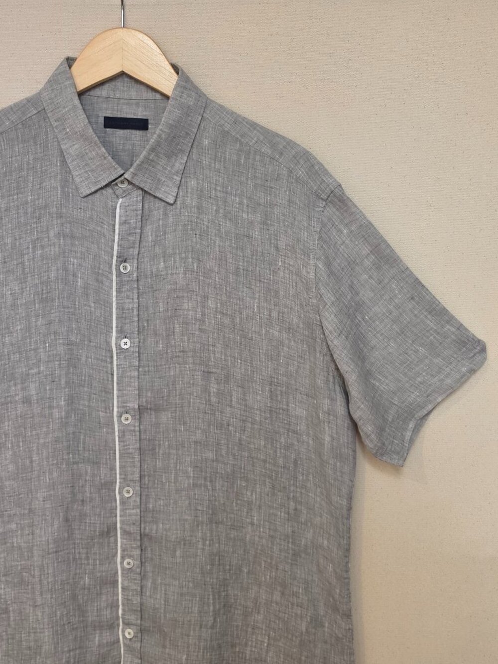 Zachary Prell Short Sleeve Linen Button Down L
